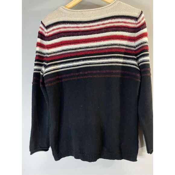 Large size 14, Olsen Europe, cotton & wool blend striped sweater. - Picture 2 of 6